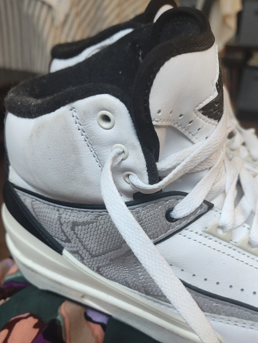 Jordan Men’s White and Black High-Top Basketball Sneakers